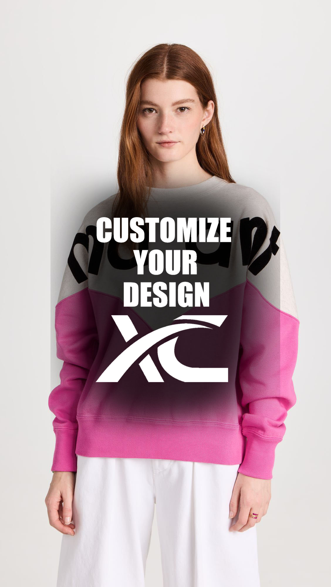ODM Casual loose English letter hooded hoodie top