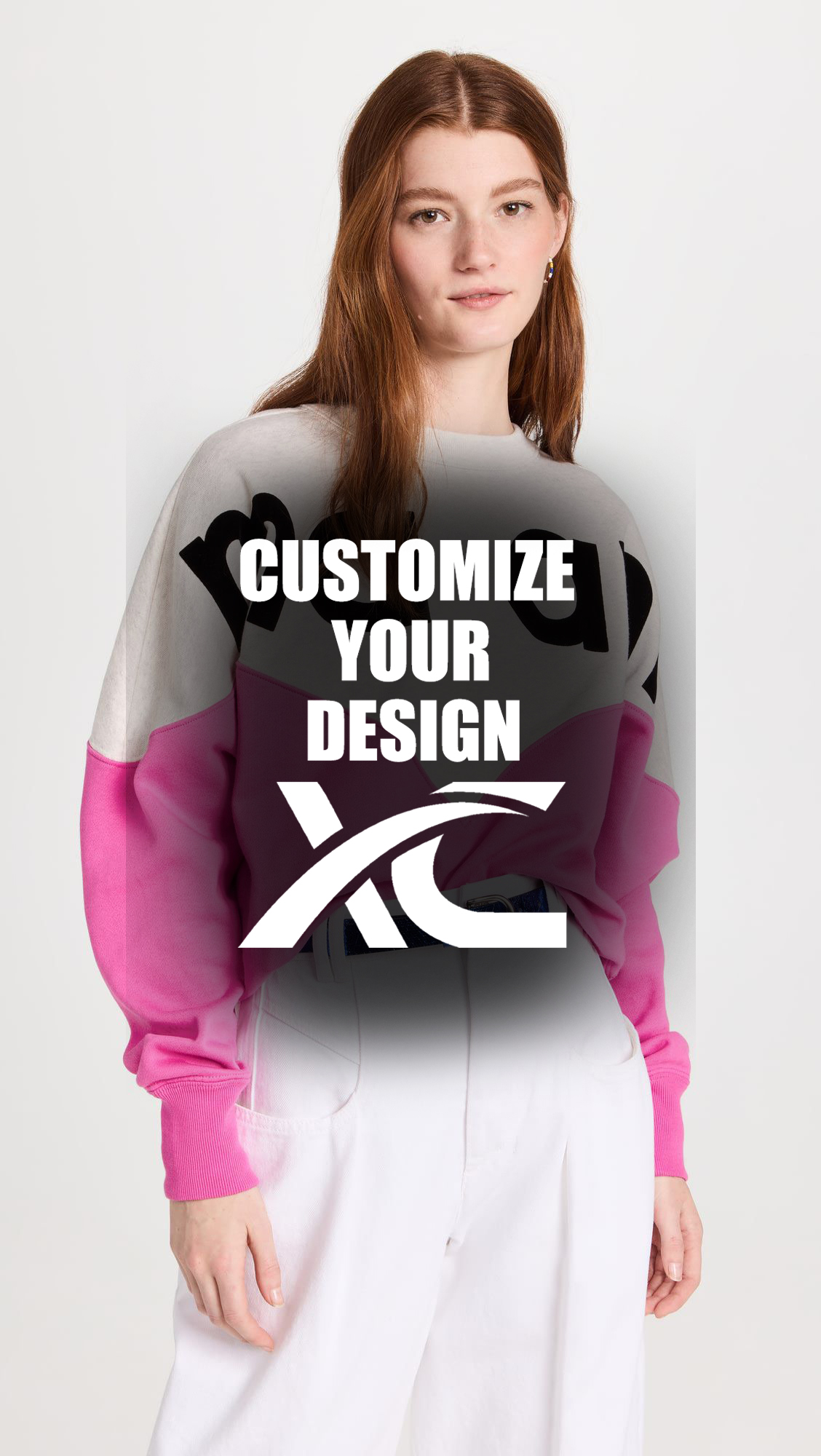 ODM Casual loose English letter hooded hoodie top