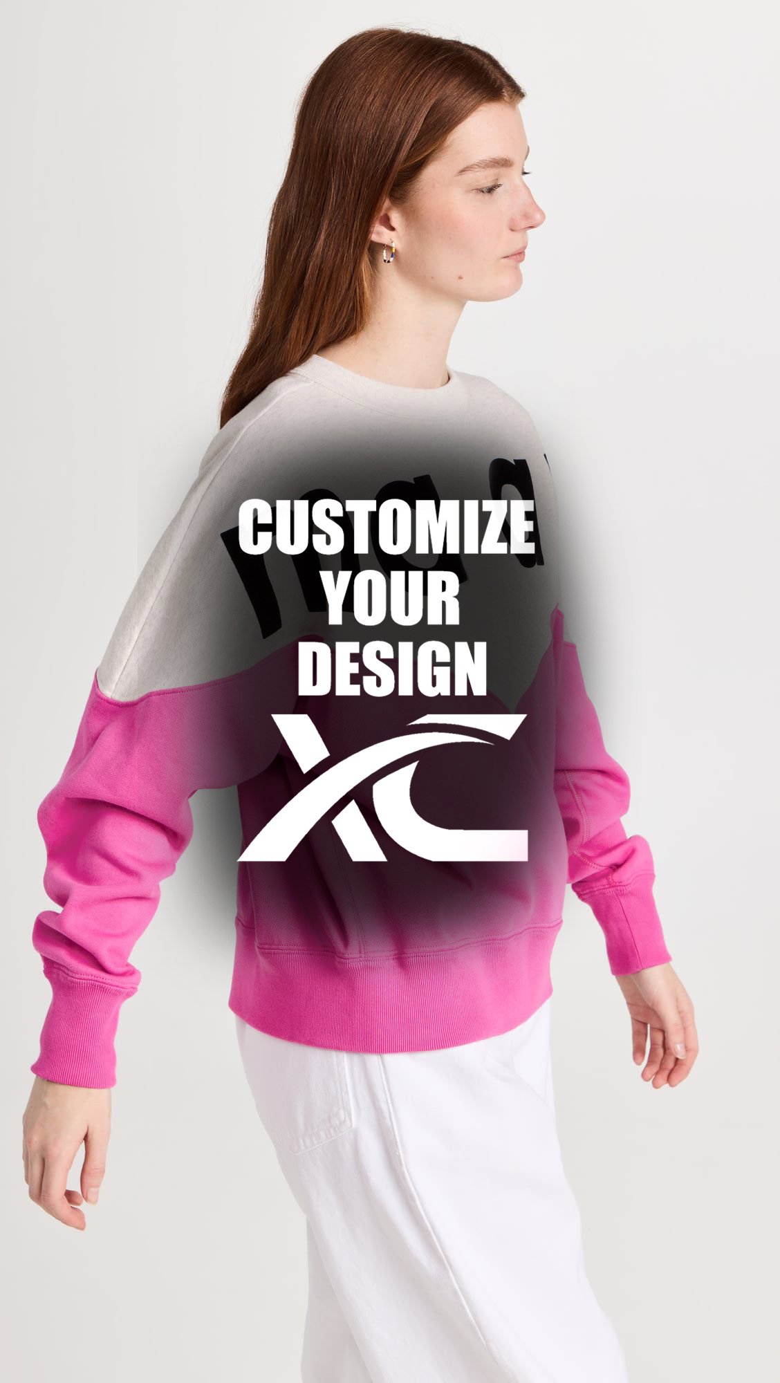 ODM Casual loose English letter hooded hoodie top