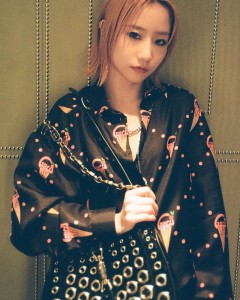 ODM single button cartoon print black casual coat