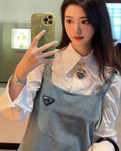 Lady custom cotton square collar triangle casual dress