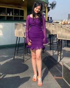 ODM tie front ruched hem bodycon purple mini dress