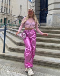Women custom sports youth leisure pink pants