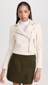 PU Leather Slim-fit Short Zipper Long-sleeved Jacket