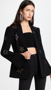 Embroidered Suit Loose Star Embellished Suit Jacket