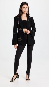 Embroidered Suit Loose Star Embellished Suit Jacket