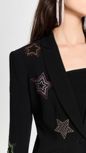 Embroidered Suit Loose Star Embellished Suit Jacket