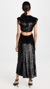 Sexy Club Dress Deep V-neck Sleeveless Cut-out Midi Dress