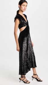 Sexy Club Dress Deep V-neck Sleeveless Cut-out Midi Dress