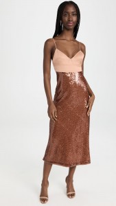 Party Dress Sexy Backless V-neck Sequin Halter Midi Dress