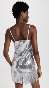 Evening Dress Sexy Sequin Tassels Hem Halter Mini Dress