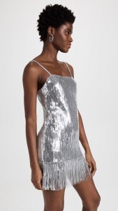 Evening Dress Sexy Sequin Tassels Hem Halter Mini Dress