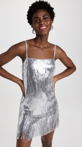 Evening Dress Sexy Sequin Tassels Hem Halter Mini Dress