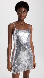 Evening Dress Sexy Sequin Tassels Hem Halter Mini Dress
