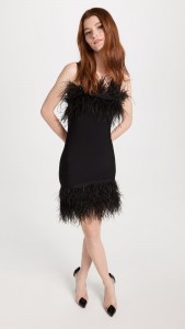 Sexy Backless Feather Slim Fit Knit Halter Mini Dress