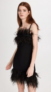 Sexy Backless Feather Slim Fit Knit Halter Mini Dress
