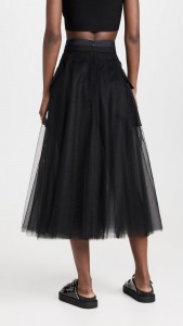 Sexy See-through Mesh Patchwork High Waist Skirt