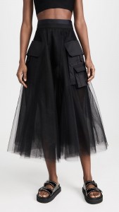 Sexy See-through Mesh Patchwork High Waist Skirt