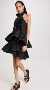 OEM Stylish halter mini ruffles dress