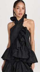 OEM Stylish halter mini ruffles dress