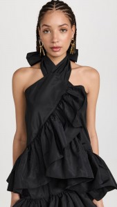OEM Stylish halter mini ruffles dress