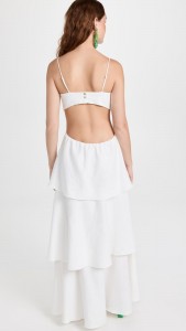 Sexy Backless Peplum Tiered Halter Midi Dress