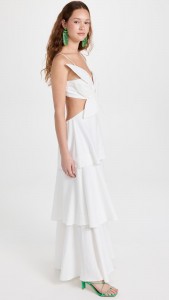 Sexy Backless Peplum Tiered Halter Midi Dress