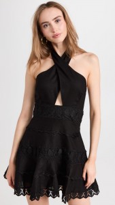 Sexy Sleeveless Hollow Out A-line Lace Mini Dress
