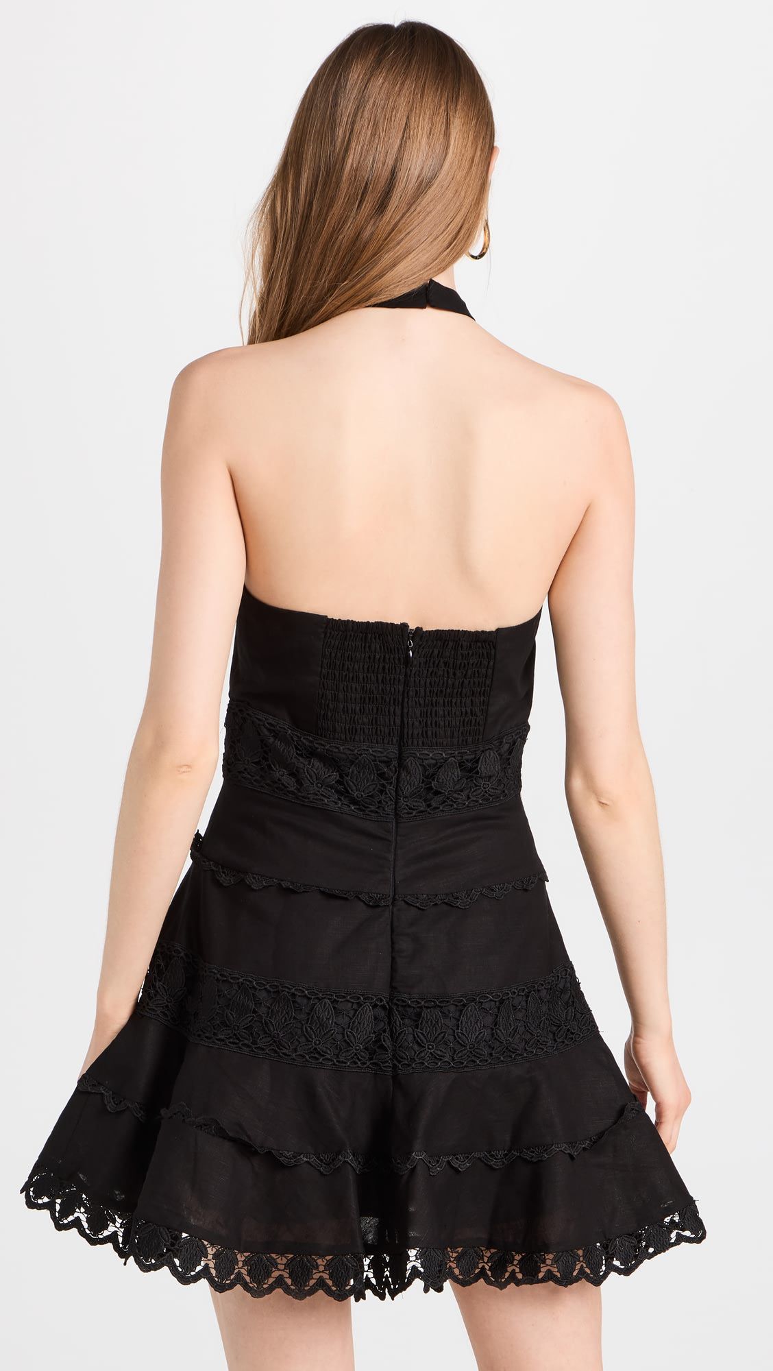 Sexy Sleeveless Hollow Out A-line Lace Mini Dress