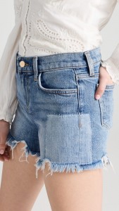 Summer Raw Edge A-line Wide-leg Pants High Waist Denim Shorts