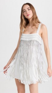 New Design Summer Beading Tassels Halter Midi Dress