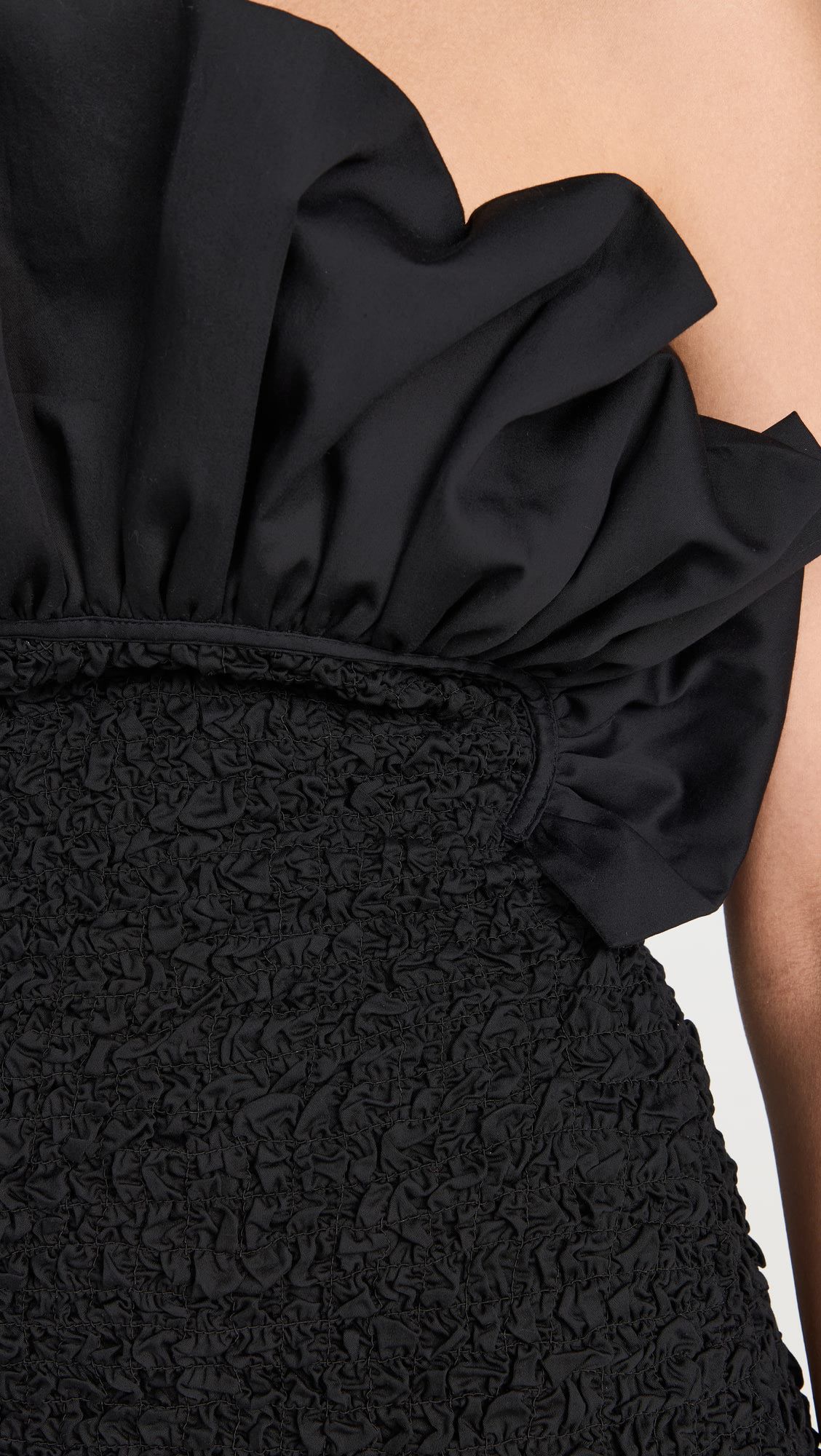OEM Elegant breast wrap sexy hip wrap black ruffled dress