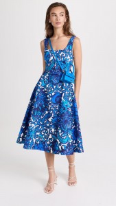 Vacation Style Printed Halter Midi Dress