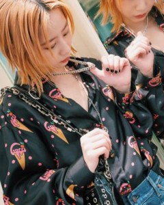 ODM single button cartoon print black casual coat