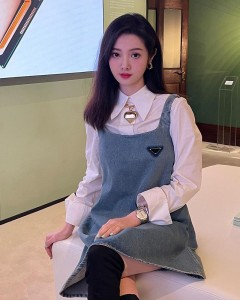 Lady custom cotton square collar triangle casual dress