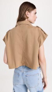Factory made Style short khaki fashion clip coat