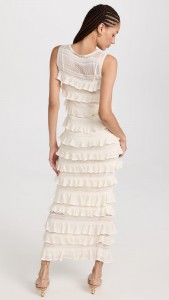 OEM Elegant sleeveless knit ruffles dress
