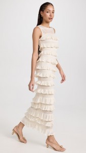 OEM Elegant sleeveless knit ruffles dress
