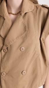 Factory made Style short khaki fashion clip coat