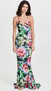 Sexy Backless V-neck Floral Printing Slim Fit Halter Maxi Dress