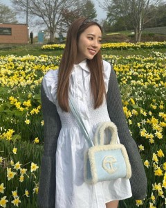 Gray sweater long-sleeved stitching white shirt A-line dress