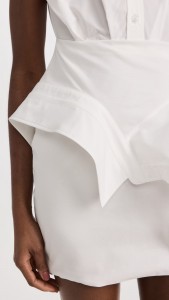 OEM Asymmetrical white shirt lapel sleeveless elegant dress