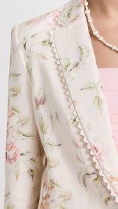 Floral Print Set Long Sleeve Blazer & Shorts 2 Piece Set