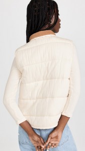 OEM Double-sided floral cotton-padded vest button up cardigan