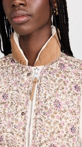OEM Double-sided floral cotton-padded vest button up cardigan