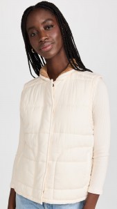 OEM Double-sided floral cotton-padded vest button up cardigan