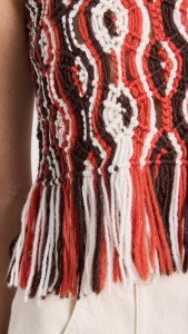 Colour Mixture Sleeveless Hollow Out Fringe Hem Knit Top