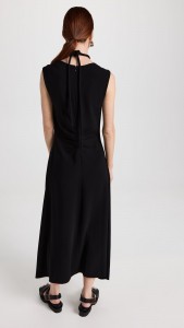 OEM Sleeveless cutout black slimming waist dress