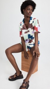 OEM Patchwork color block movement simple matching suit