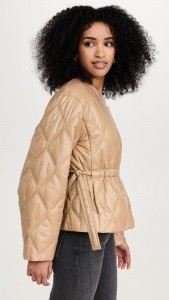 Factory made Casual ribbed waist drawstring zipper padded jacket